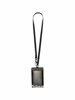 Alexander McQueen logo-print leather smartphone case