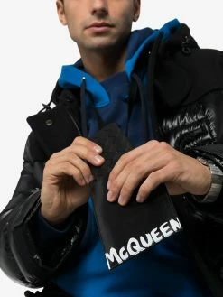 Alexander McQueen logo-print leather smartphone case