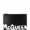 Alexander McQueen contrast logo print clutch