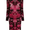 Alexander McQueen blurred rose jacquard fitted dress