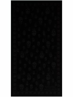 Alexander McQueen flocked cotton beach towel