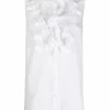 Alexander McQueen collarless ruffled blouse