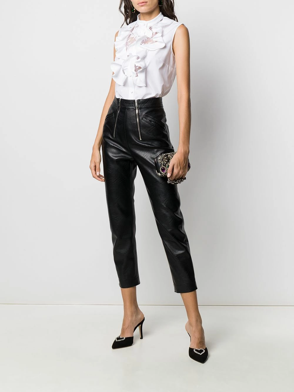 Alexander McQueen Collarless ruffled blouse 2 Alexander McQueen collarless ruffled blouse
