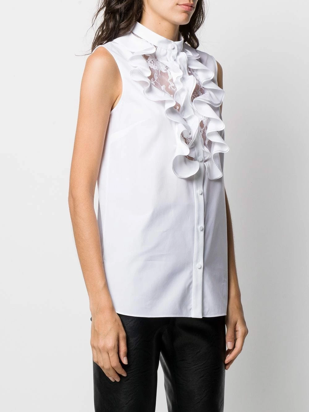 Alexander McQueen Collarless ruffled blouse 3 Alexander McQueen collarless ruffled blouse