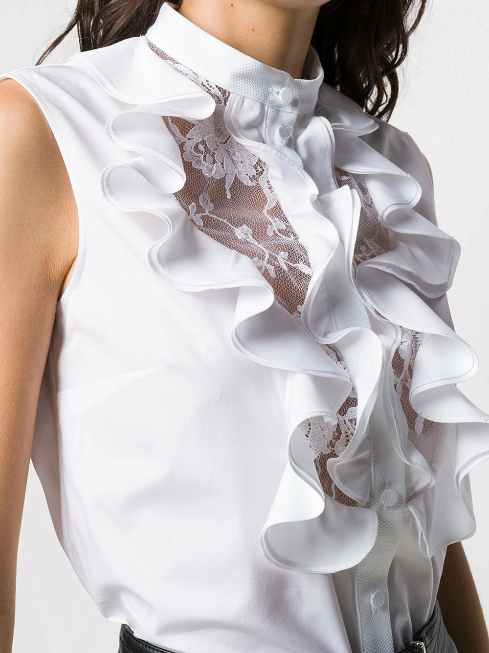 Alexander McQueen Collarless ruffled blouse 5 Alexander McQueen collarless ruffled blouse