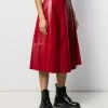 Alexander McQueen pleated leather midi skirt