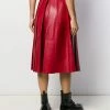 Alexander McQueen pleated leather midi skirt