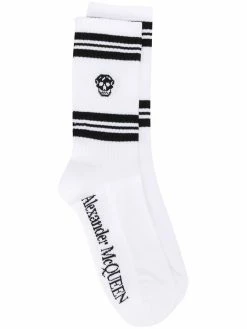 Alexander McQueen ribbed skull print ankle socks