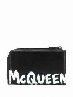 Alexander McQueen logo print coin pouch cardholder