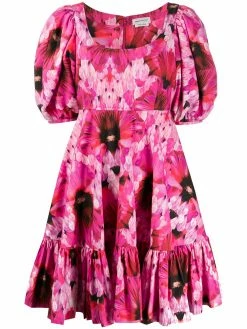 Alexander McQueen abstract floral print dress
