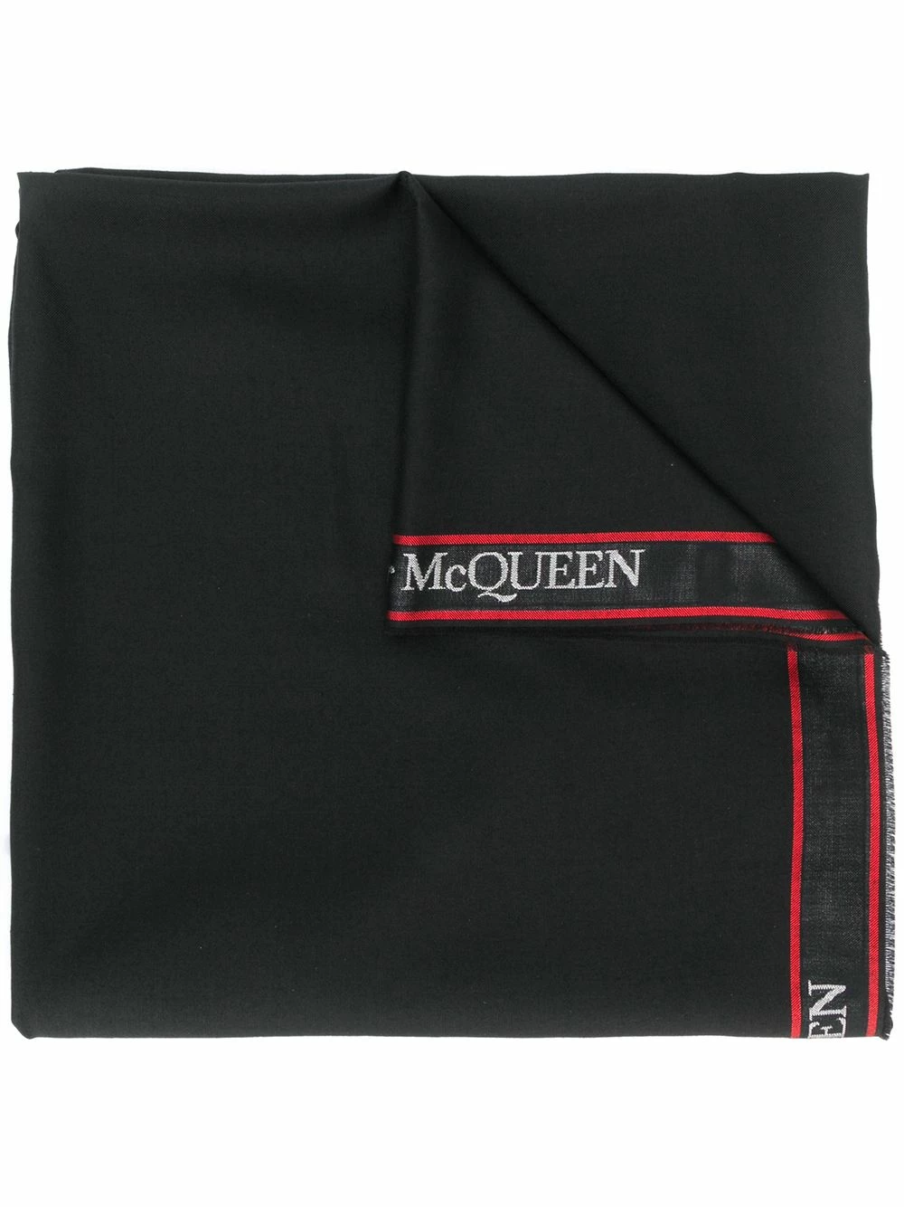 Alexander McQueen Logo trim scarf 1 Alexander McQueen logo trim scarf