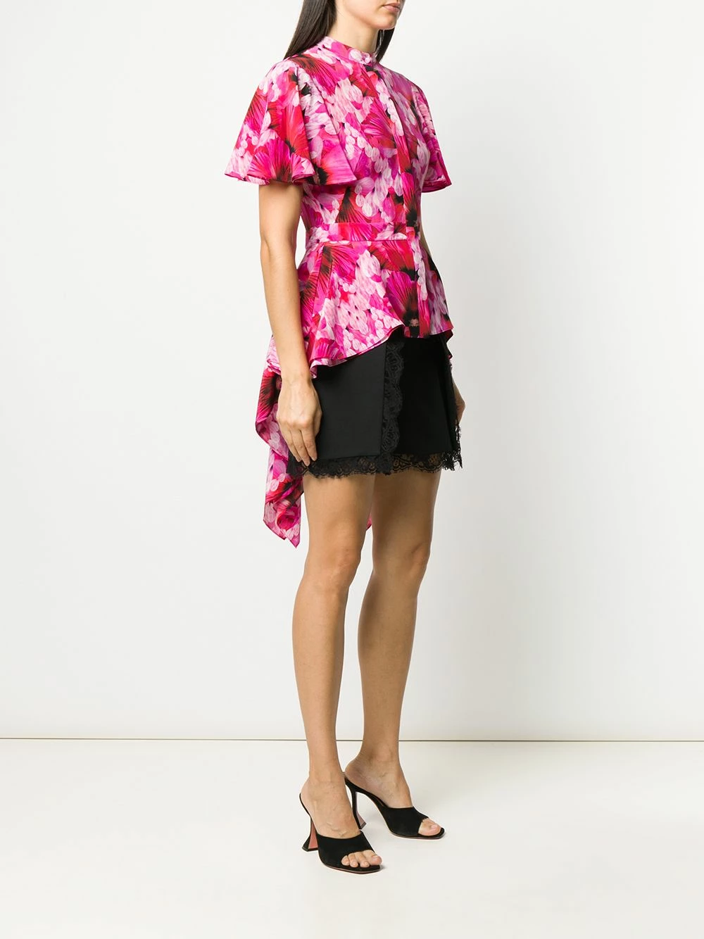 Alexander McQueen Floral print asymmetric shirt 3 Alexander McQueen floral print asymmetric shirt
