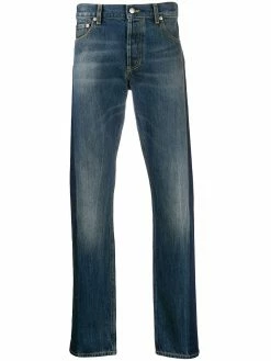 Alexander McQueen side tape straight-leg jeans