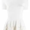 Alexander McQueen rib-knit ruffled top