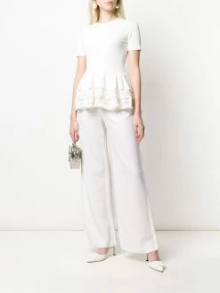 Alexander McQueen rib-knit ruffled top