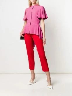 Alexander McQueen silk peplum blouse