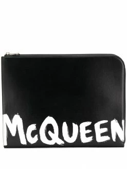 Alexander McQueen logo printed clutch