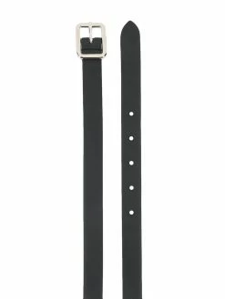 Alexander McQueen leather silver buckle belt