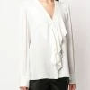 Alexander McQueen ruffle-front long-sleeve blouse