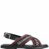 Alexander McQueen cross strap sandals