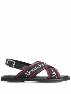Alexander McQueen cross strap sandals