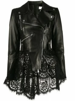 Alexander McQueen lace peplum biker jacket