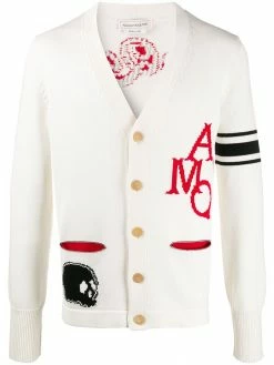 Alexander McQueen intarsia-knit V-neck cardigan