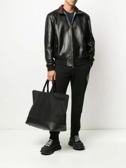 Alexander McQueen lambskin zipped bomber jacket