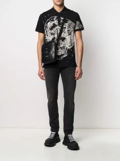 Alexander McQueen dragon patch slim-fit jeans