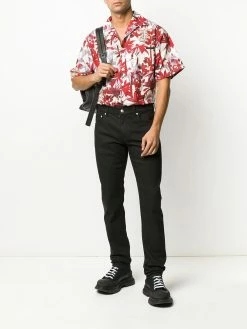 Alexander McQueen dragon patch tapered jeans