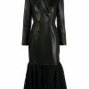 Alexander McQueen lace hem double-breasted coat