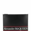Alexander McQueen flat lettering logo printed clutch
