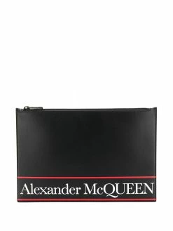 Alexander McQueen flat lettering logo printed clutch