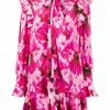 Alexander McQueen hibiscus print flared mini dress