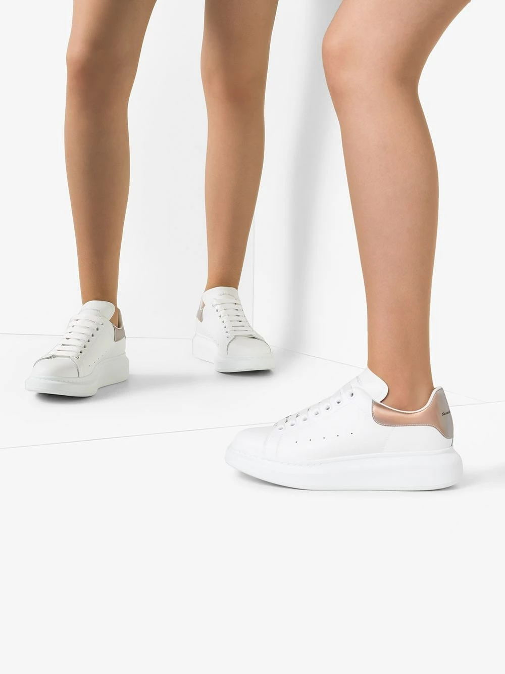 Alexander McQueen Metallic oversized leather sneakers 3 Alexander McQueen metallic oversized leather sneakers