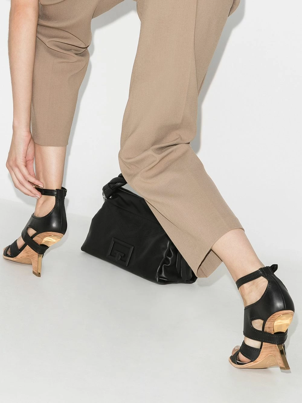 Alexander McQueen No.13 105 wedge leather sandals 3 Alexander McQueen No.13 105 wedge leather sandals