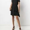 Alexander McQueen structured-shoulder draped-panel dress
