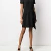 Alexander McQueen structured-shoulder draped-panel dress