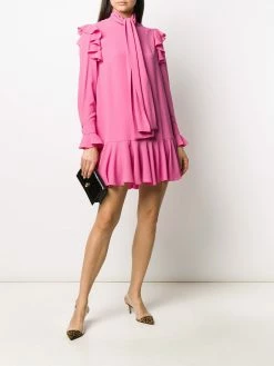Alexander McQueen tie-neck ruffle dress