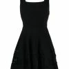 Alexander McQueen ribbed detail flared dress