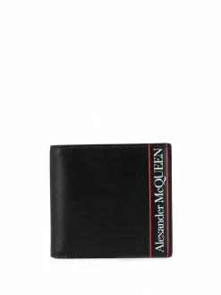 Alexander McQueen striped detailed logo wallet
