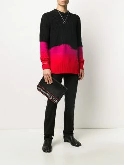 Alexander McQueen logo clutch bag