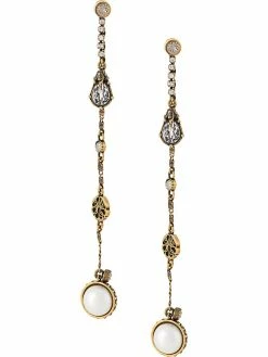 Alexander McQueen mismatched chain drop earrings