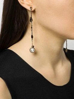 Alexander McQueen mismatched chain drop earrings