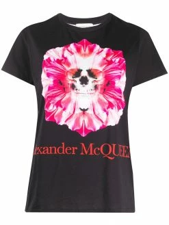 Alexander McQueen skull and flower print T-shirt