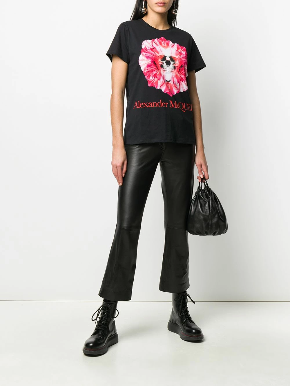 Alexander McQueen Skull and flower print T shirt 2 Alexander McQueen skull and flower print T-shirt