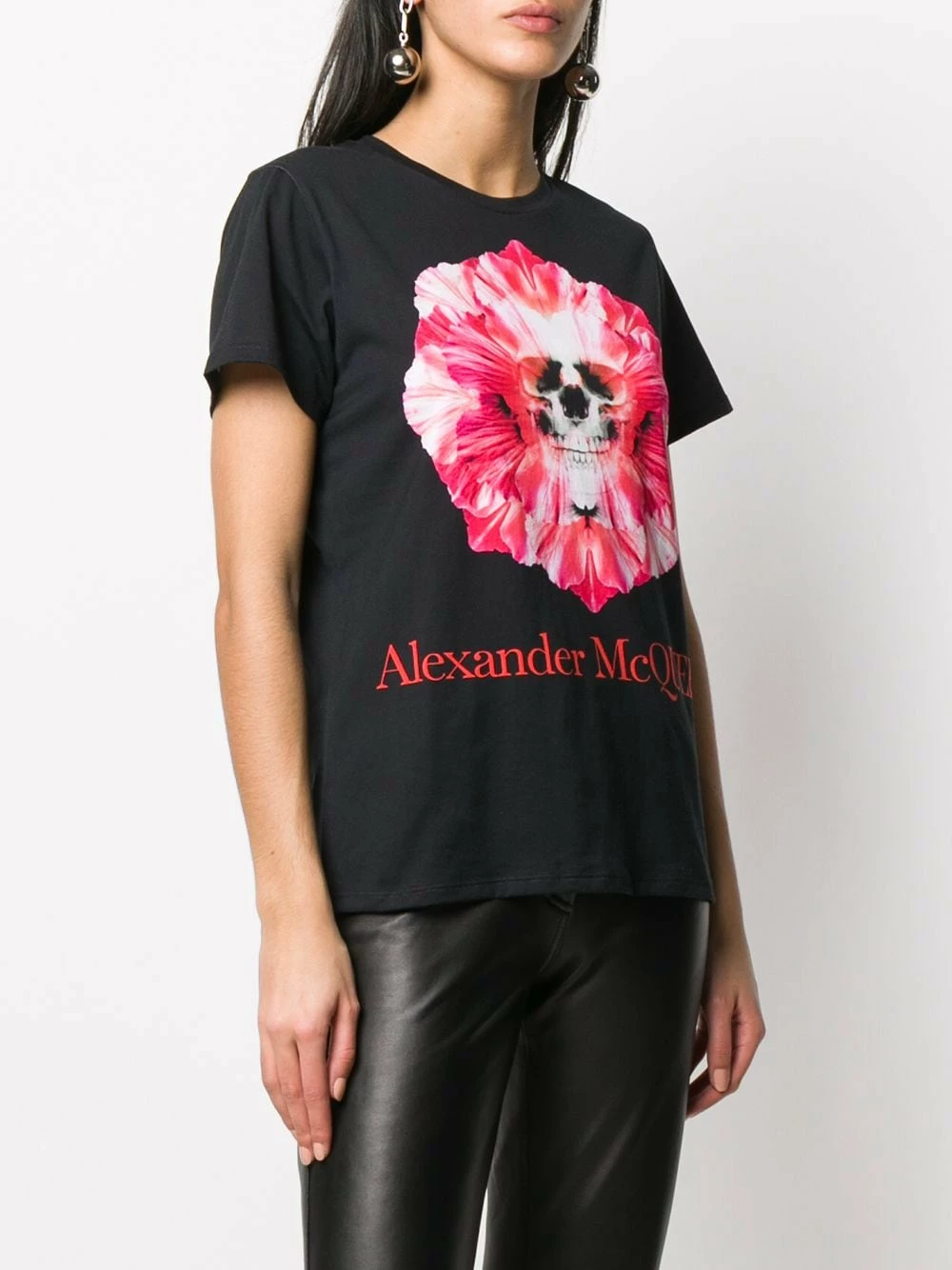 Alexander McQueen Skull and flower print T shirt 3 Alexander McQueen skull and flower print T-shirt
