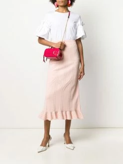 Alexander McQueen textured knitted frilled skirt