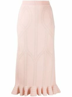 Alexander McQueen textured knitted frilled skirt