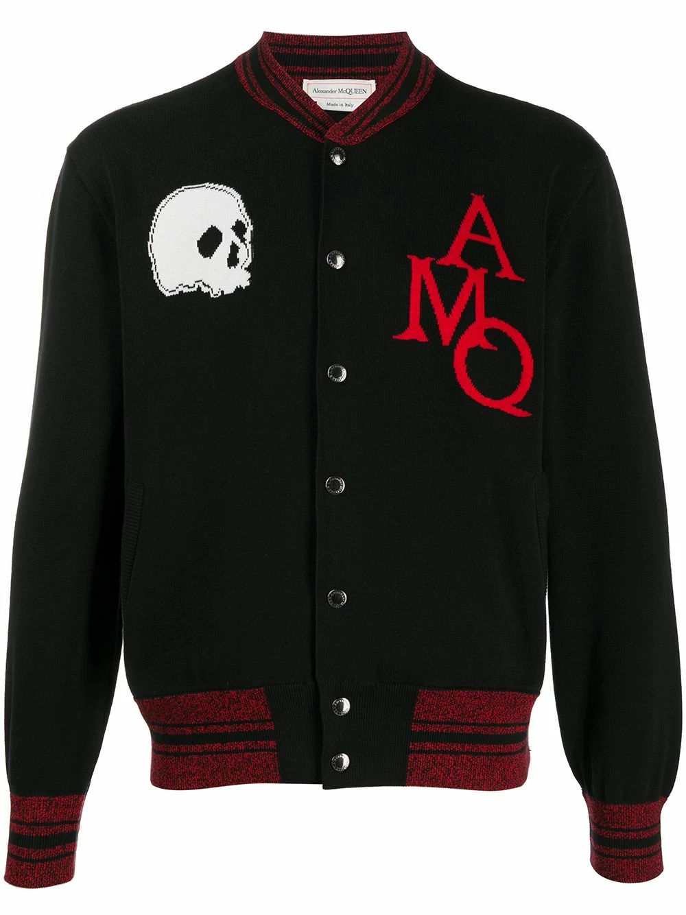 Alexander McQueen Skull intarsia bomber jacket 1 Alexander McQueen skull intarsia bomber jacket